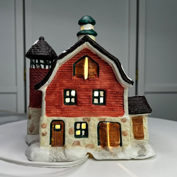 North Pole Dairy Products Illuminated Christmas Village Barn 1991 (No Box) - Picture 7 of 12